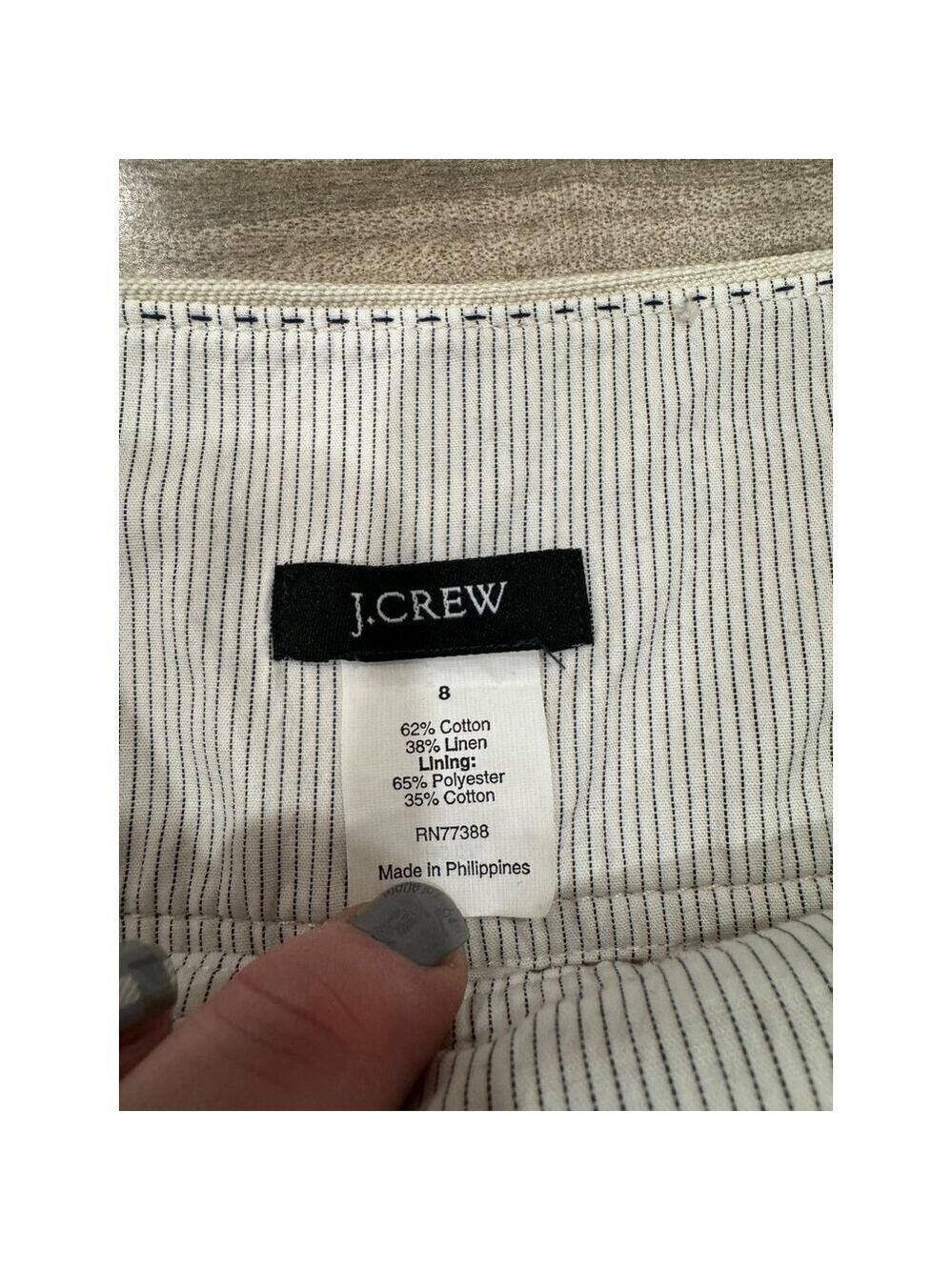 J Crew Linen Blend A Line Skirt Size 8 EUC - Picture 7 of 7